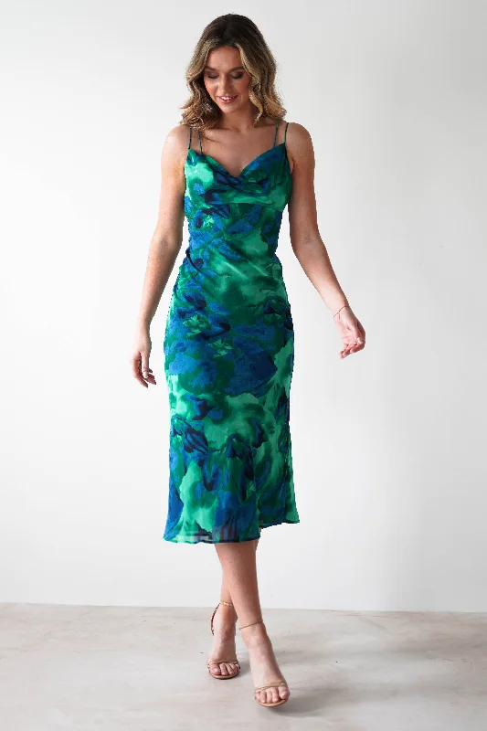 Bali Printed Midi Dress | Green Print Tunics Favorite customer