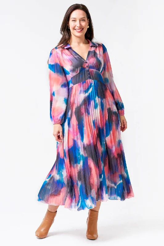 Janie Pleated Dress - Multi Dye Tunics Cozy comfortable