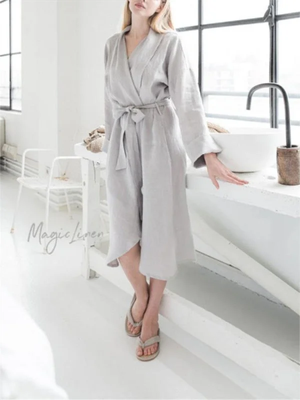 Linen Bath Robe In Various Dressing Gown Perfect Gift For Woman Tunics Vintage classic