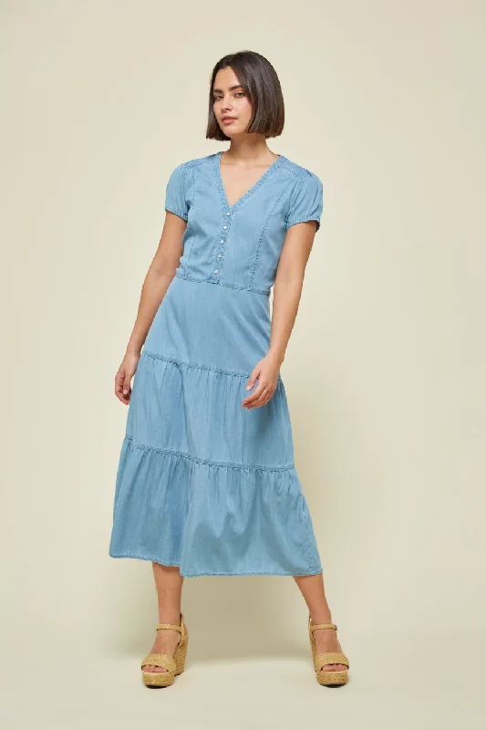 Md'M Janice Midi Denim Dress Tunics Exclusive limited