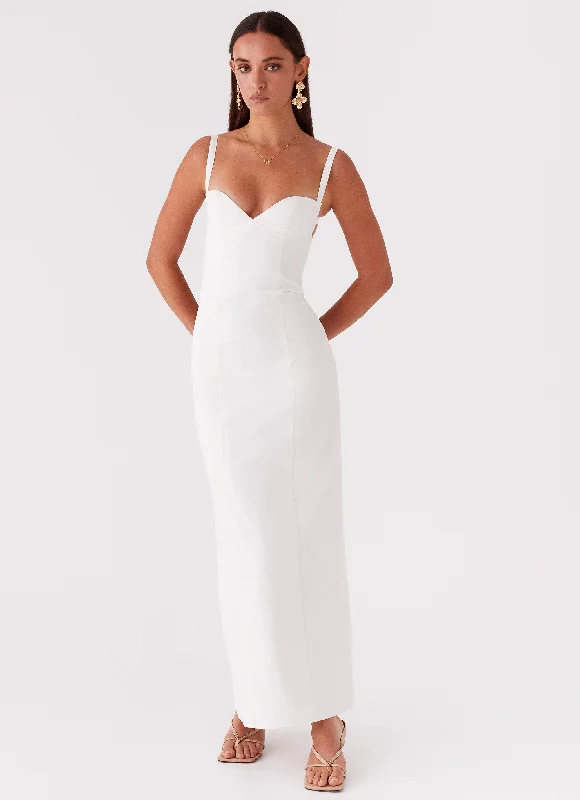 Naomi Backless Maxi Dress - Off White Tunics Luxurious high-end