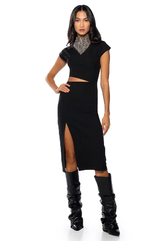 TERRY CUT OUT TSHIRT MIDI DRESS Maxi Flowy Bohemian