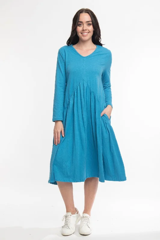 Peak Midi Dress - Jewel Blue  $50 Tunics Wedding white