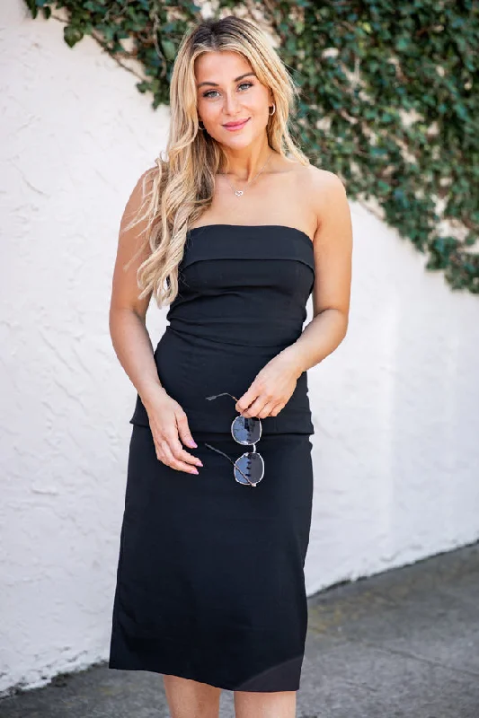 This Isn't Goodbye Black Strapless Mini Dress FINAL SALE Tunics Sophisticated sleek