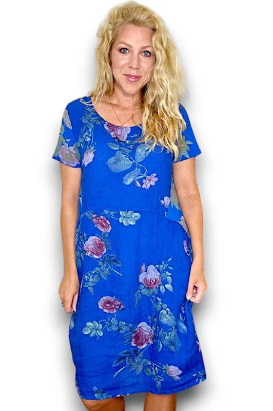 Thorn Rose Jungle Dress - Cobalt Tunics Polka dots