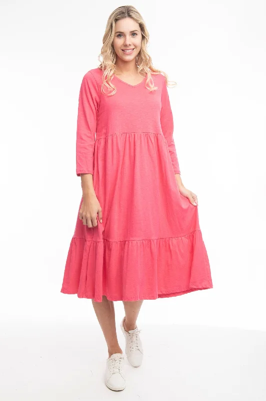 Vee Neck Essentials Dress - Paradise Pink  $50 Tunics Bridal satin