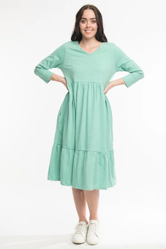 Vee Neck Essentials Dress - Sea Sage  $50 Tunics Designer luxury