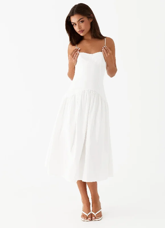 Yvette Corset Midi Dress - White Tunics Running lightweight