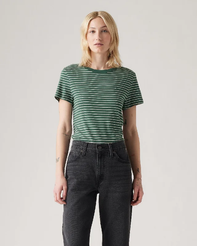 Essential T-Shirt in Maury Stripe Bistro Green Oversized T-Shirt Spandex breathable