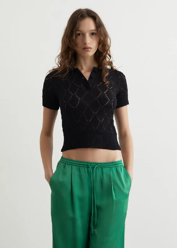 Palefire Cropped Polo Boxy Fit Fitted Loose