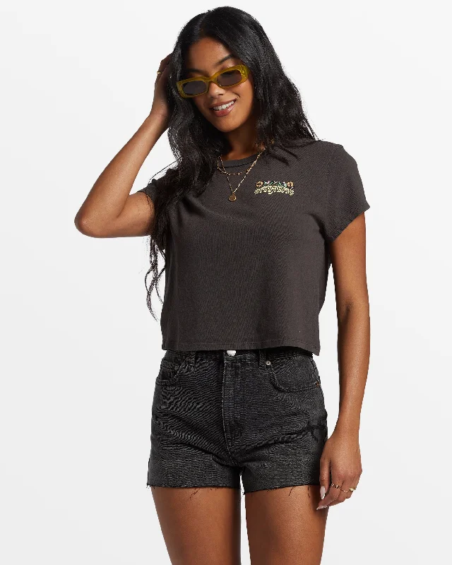 Season Of The Sun Cropped T-Shirt - Off Black Anti-Shrink Durable Soft