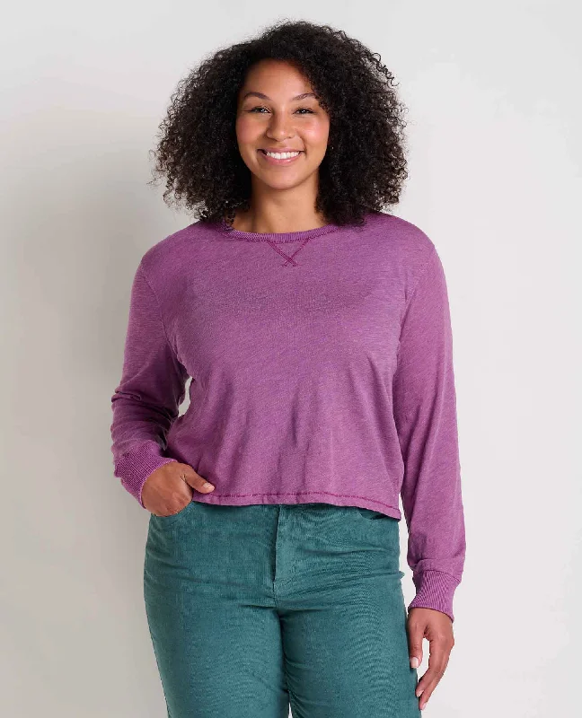 Women's Boundless Jersey Long Sleeve Tee Lace Blend Ribbed Blend Corduroy Blend