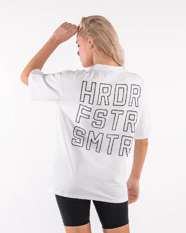 HRDR FSTR SMTR Oversized T-Shirt - White Plaid T-Shirt Polka Dot Checkered