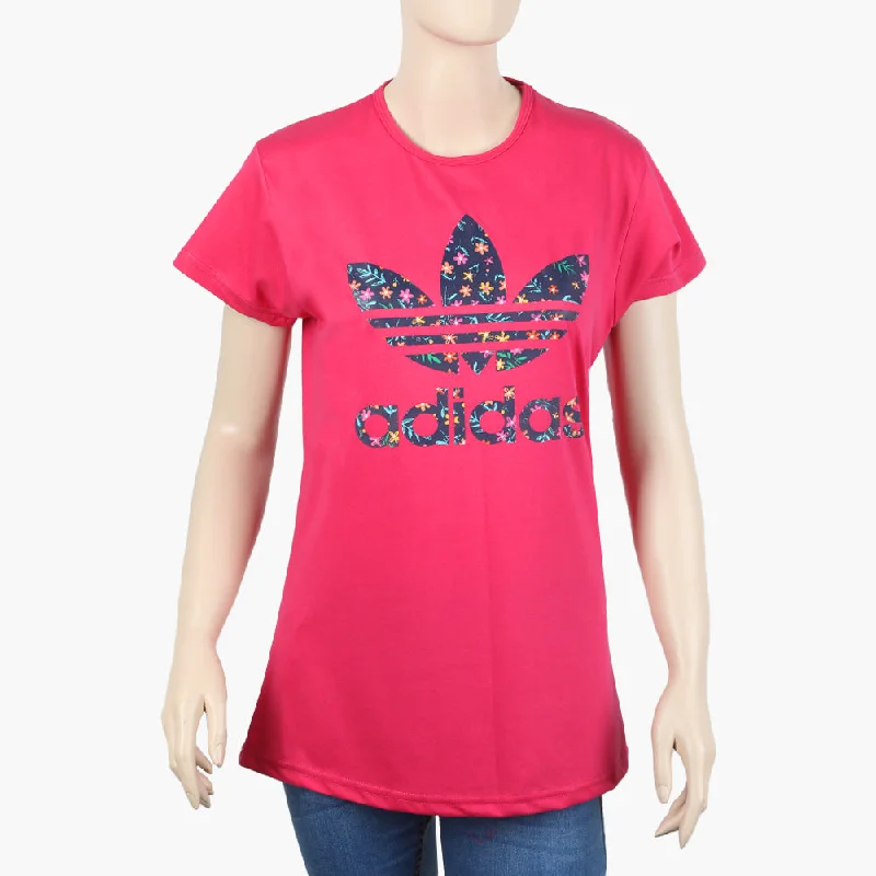 Women's T-Shirt - Fushia Anti-Pilling Machine Wash Handmade