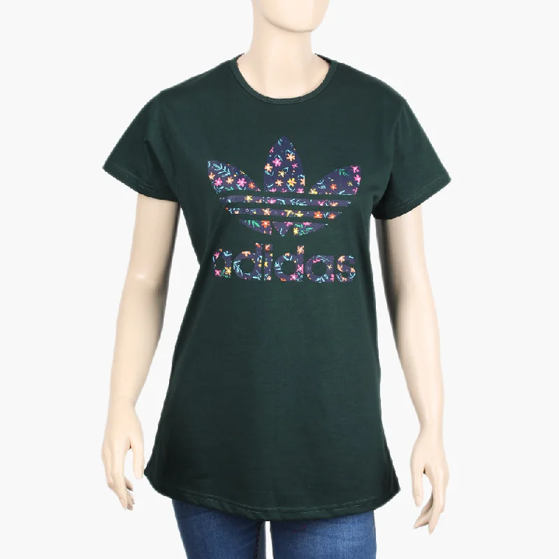 Women's T-Shirt - Green Handmade Hand-knitted Hand-woven