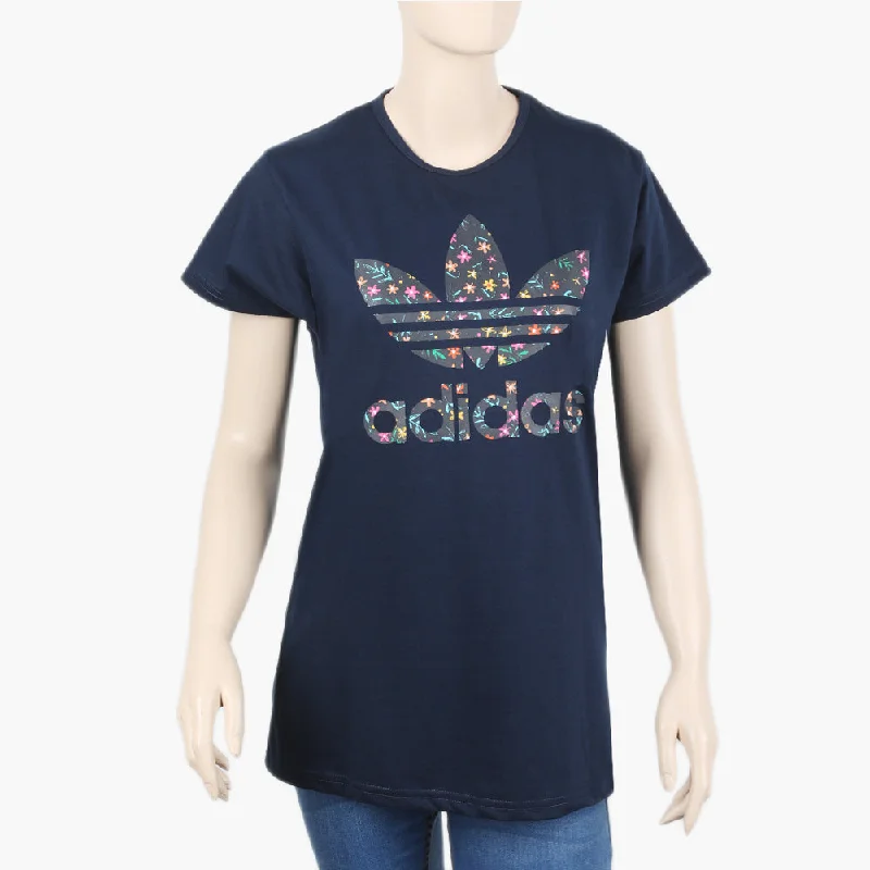 Women's T-Shirt - Navy Blue Elegant Classic Vintage