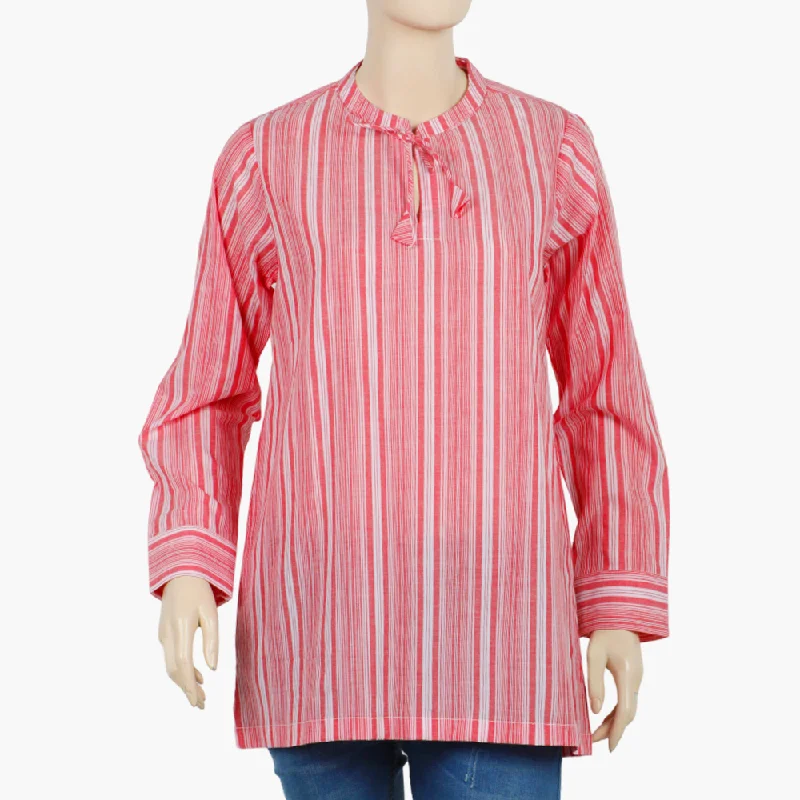 Women's Western Top - Stripe Collared Crew Neck Turtle Neck