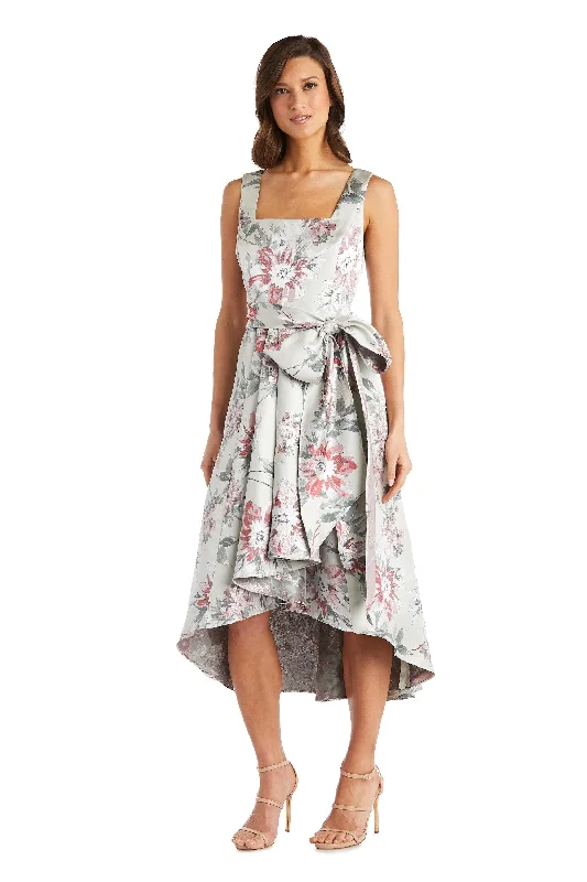 R&M Richards 7213 High Low Mother Of The Bride Dress Feminine Floral Midi