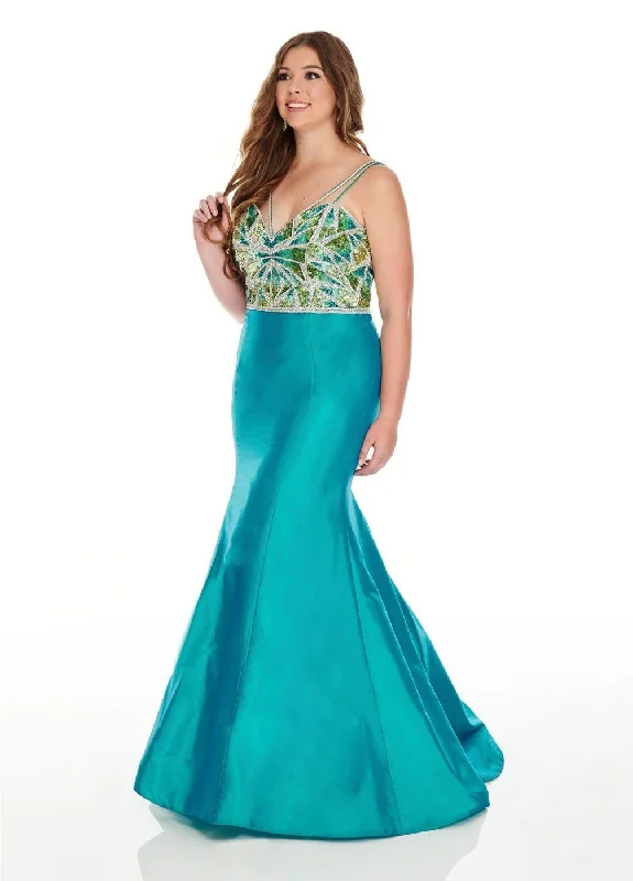 Rachel Allan Sexy Formal Long Plus Size Dress Prom Fun Floral Design