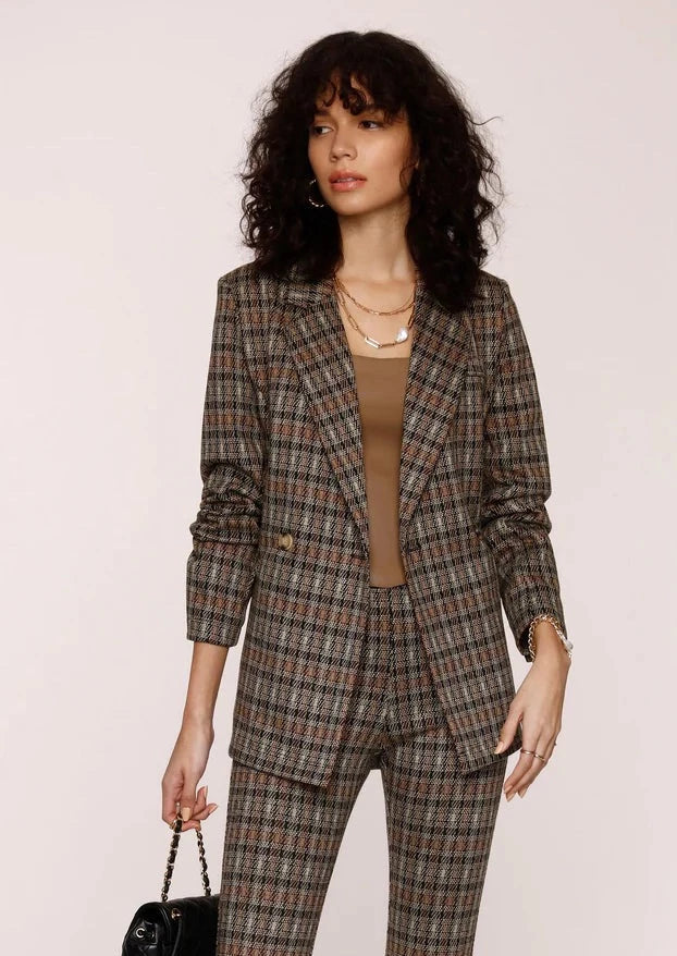 glend plaid blazer Jersey Tulle Batik