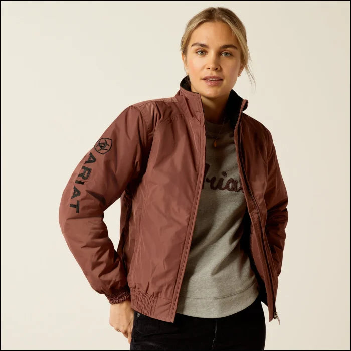 Ariat Womens Insulated Stable Jacket - Marron Denim Leather Suede