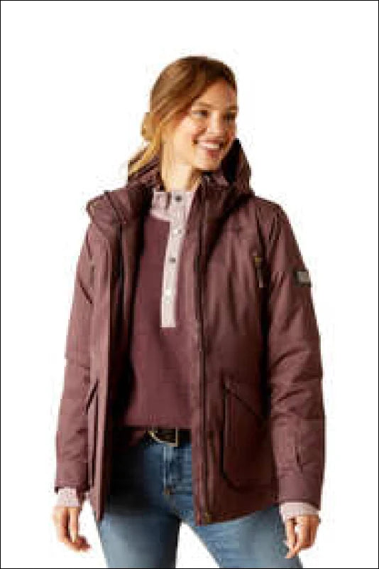 Ariat Womens Sterling Ins H2O Parka Jacket - Raisin Wool Cashmere Tweed