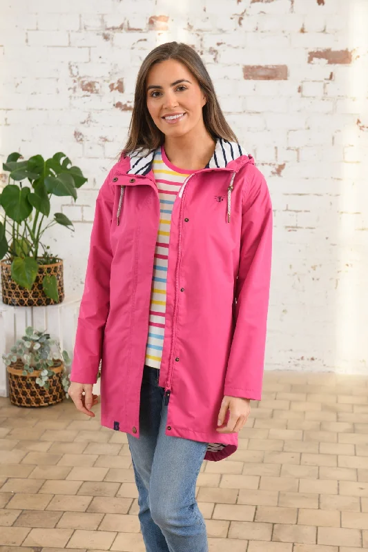 Long Beachcomber Jacket - Azalea Pink Fitted Jacket Loose Jacket Oversized Jacket