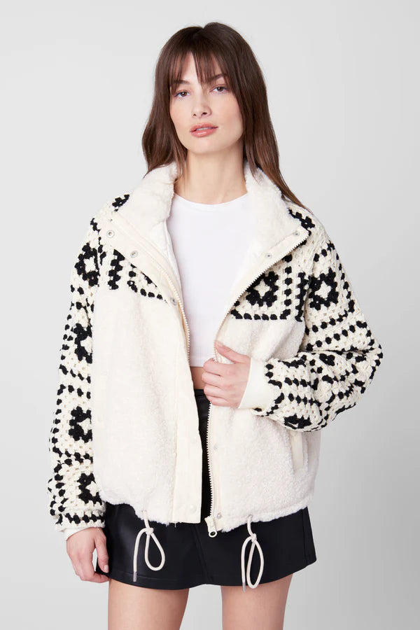 crochet + sherpa jacket Vest Waistcoat Gilet