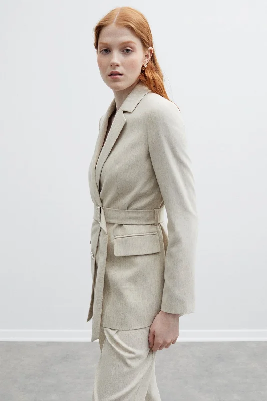 Brecht Jacket Belted Wool Overcoat