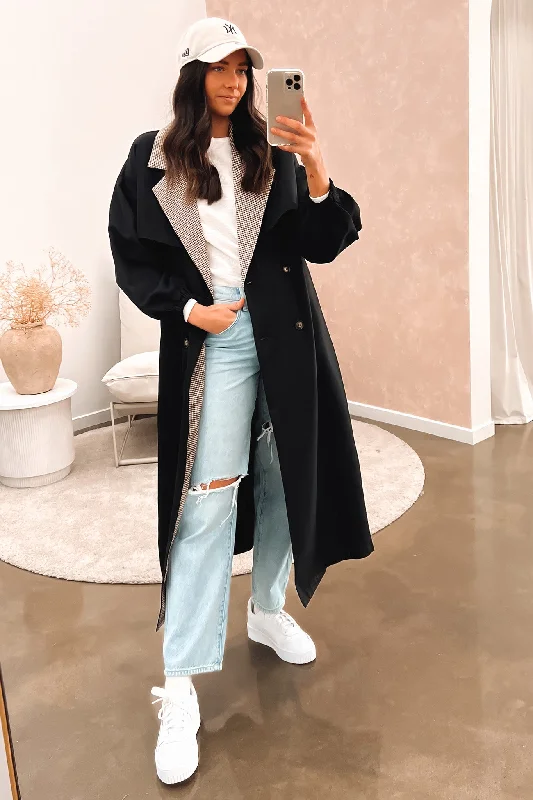 Charlotte Trench Black Jacket Blazer Coat