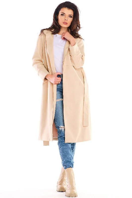 Coat awama Drape Front Waterfall Coat