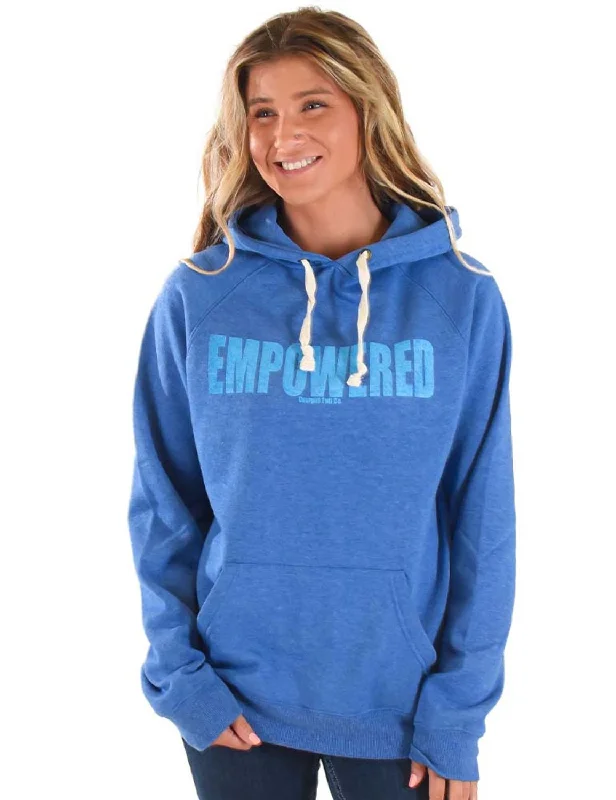 Cowgirl Tuff Womens Empowered Royal Blue Poly/Rayon Hoodie Cozy Fleece Hoodie