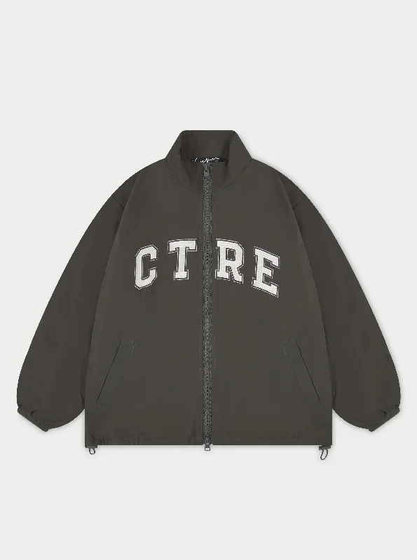 CTRE TRACK JACKET - CHARCOAL Zippered Front Buttoned Front Snap Front