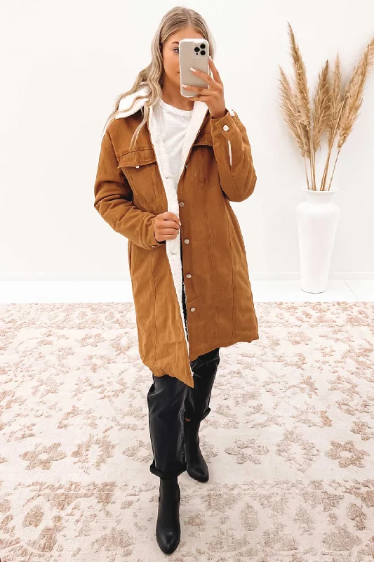 Delilah Coat Camel Knit Jacket Woven Jacket Fleece Jacket