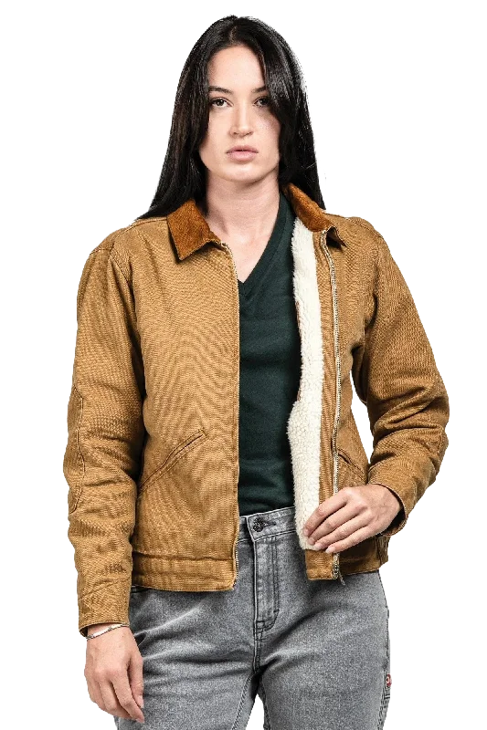 Dovetail Old School Trucker Canvas Jacket - Womens Puff Sleeve Overcoat