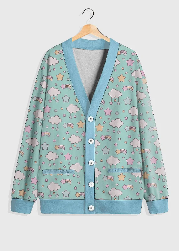 Fairy Kei Pastel Cardigan Welt Pockets Slit Pockets Flap Pockets