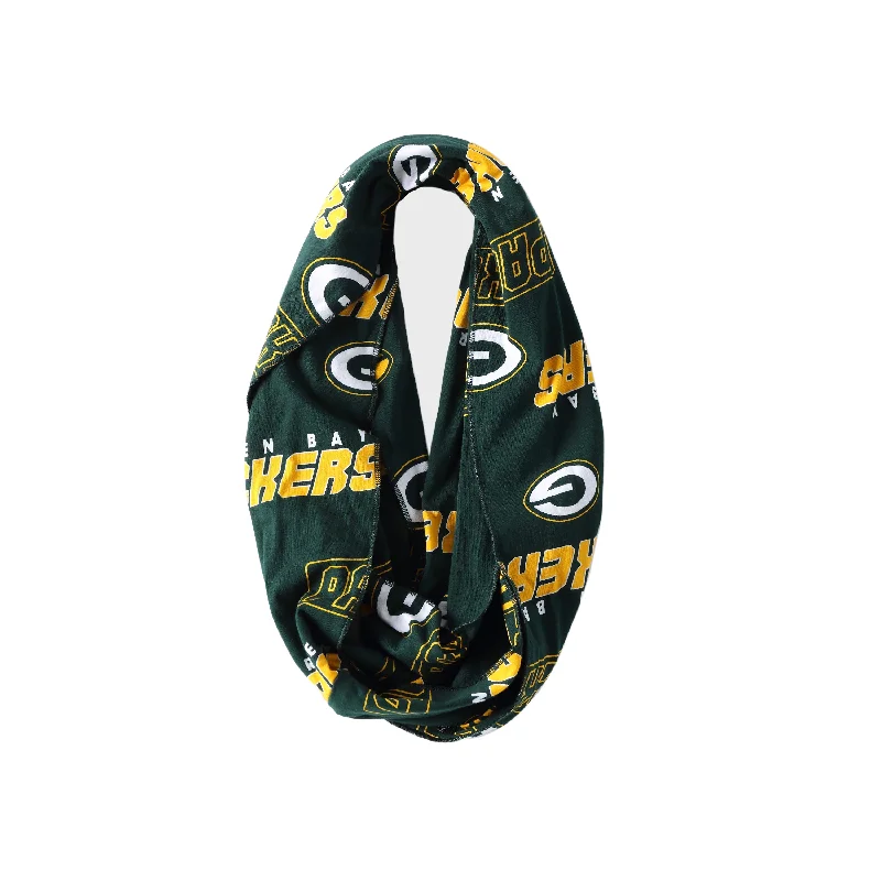 Green Bay Packers AOP Infinity Scarf Plush Faux Fur Bolero