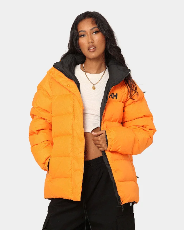 Helly Hansen HH Reversible Down Puffer Jacket Poppy Orange Stand-Up Collar Roll-Neck Collar Turtle Neck