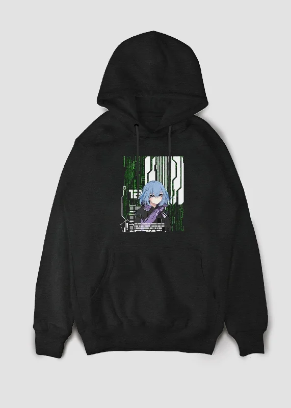 In The Matrix Anime Glitch Hoodie Appliqued Beaded Sequined