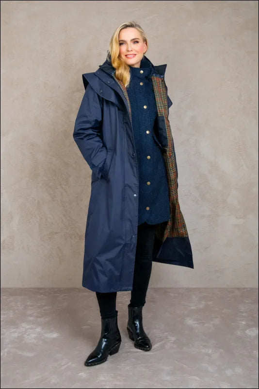 Jack Murphy Malvern Coat - Navy Trim Padded Insulated