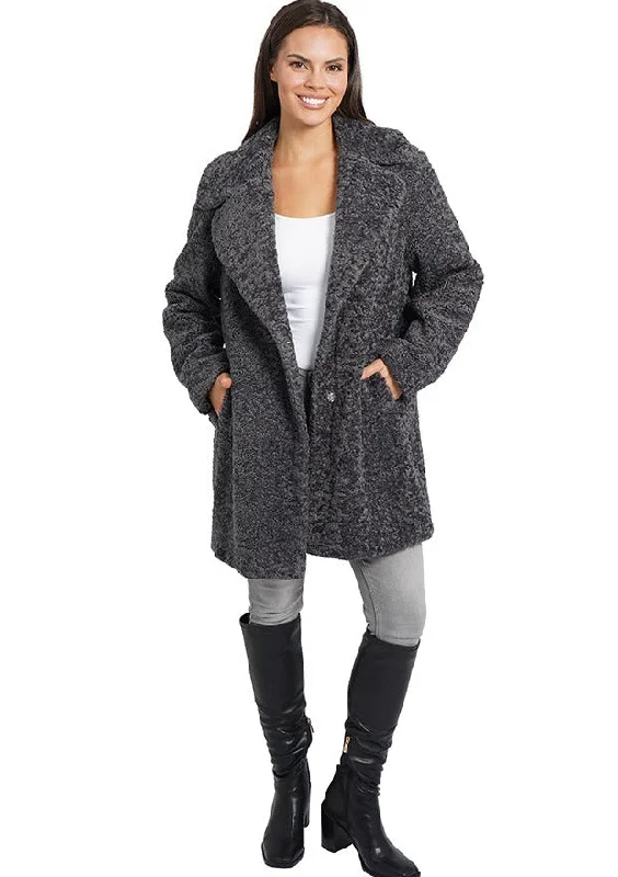 faux curly fur coat Raincoat Turtleneck Coat Wrap Coat