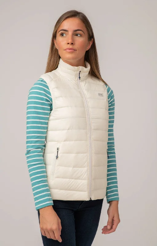 Alpine Down Gilet - Ivory Tiered Jacket Buttoned Jacket Zippered Jacket