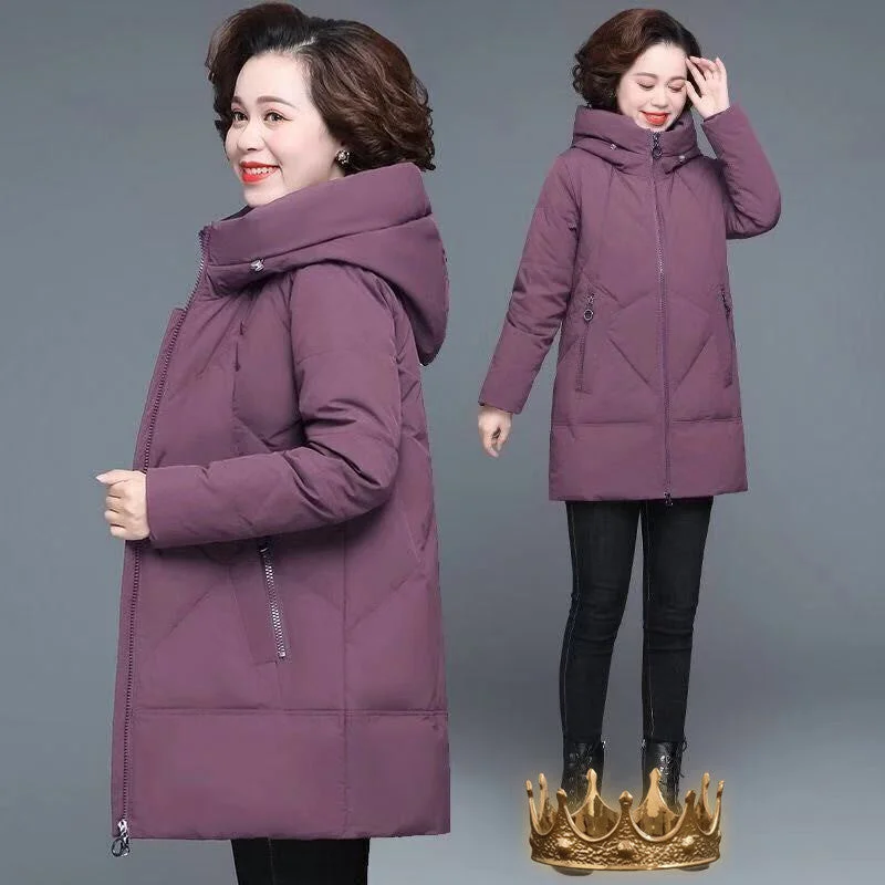 Middle-aged And Elderly Women's Cotton-padded Coat Stylish Bomber Jacket