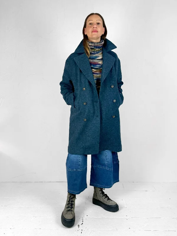 Miento Woollen Pea Coat Recycled Down Jacket