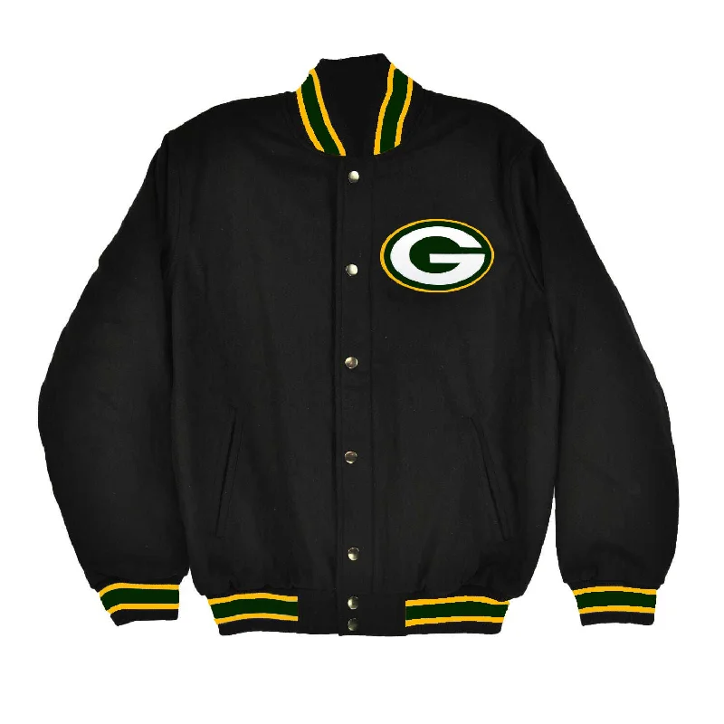 Green Bay Packers Men's Wool Jacket Puffy Insulated Vest