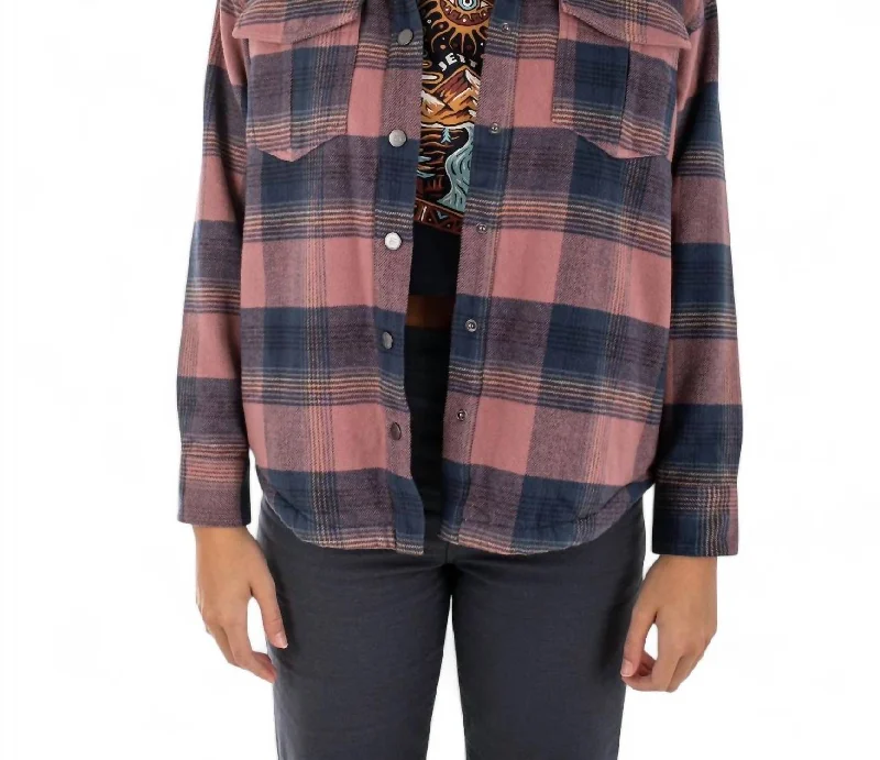 Nivean Flannel Jacket In Mauve Welt Pockets Slit Pockets Flap Pockets