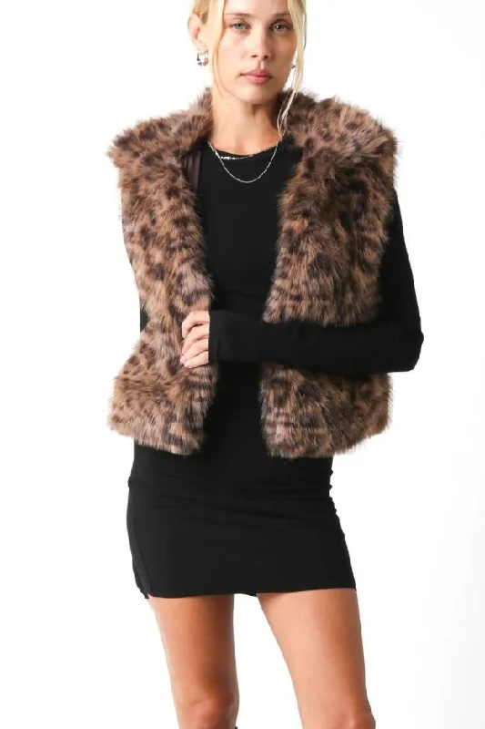 faux fur leo coat Sleeveless Short Sleeve Long Sleeve