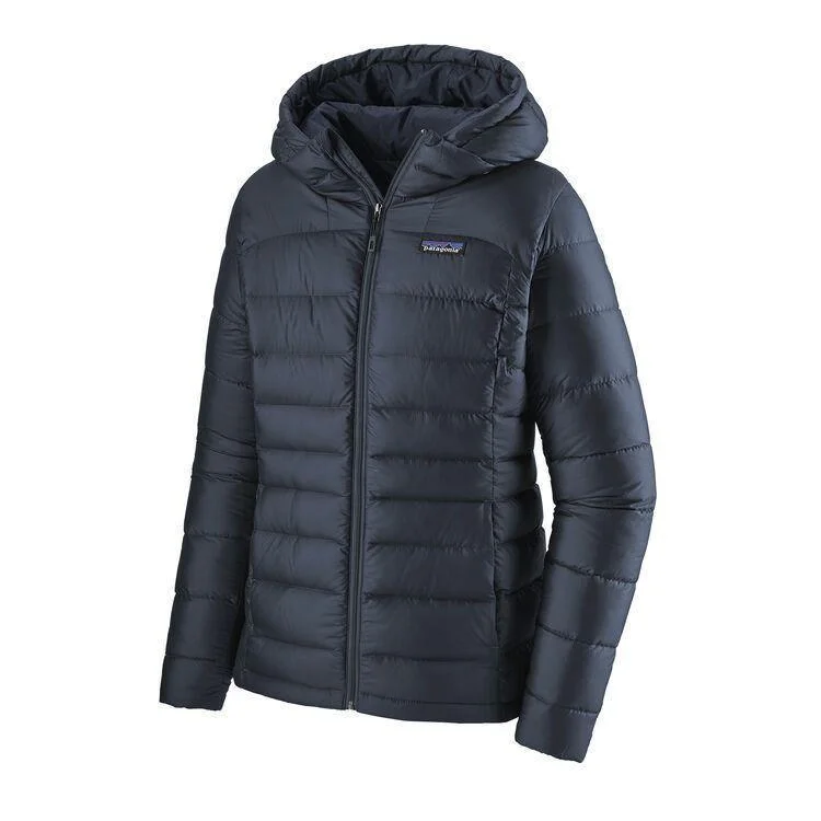 Patagonia Hi-Loft Down Sweater Hoody New Navy Notch Collar Jacket Peter Pan Collar Jacket Cowl Neck Jacket