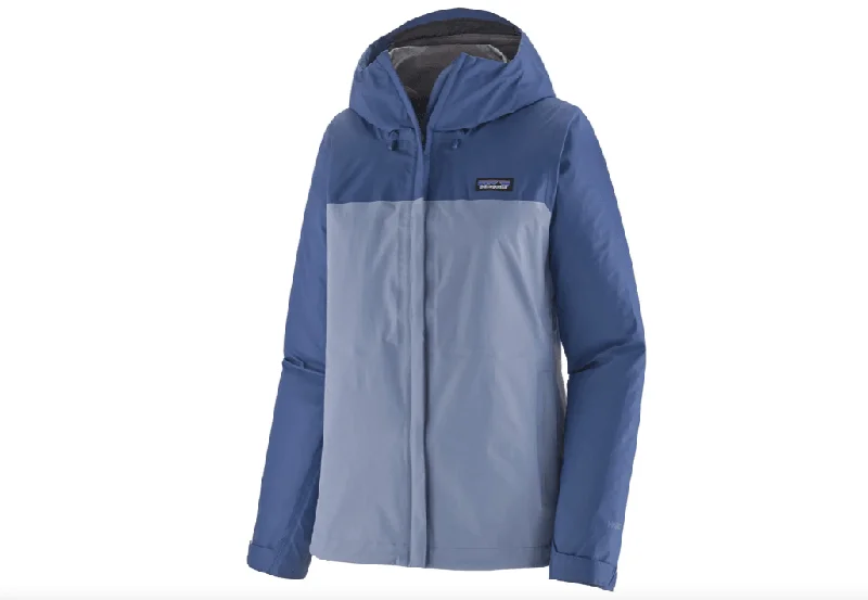 Patagonia Torrentshell 3L Jacket Light Current Blue Notch Collar Peter Pan Collar Cowl Neck