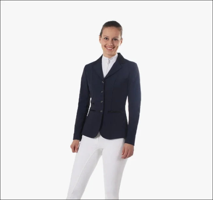 QHP Women's Juliet Competition Jacket -Blue Collared Crew Neck Turtle Neck